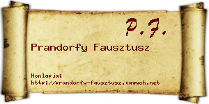 Prandorfy Fausztusz névjegykártya